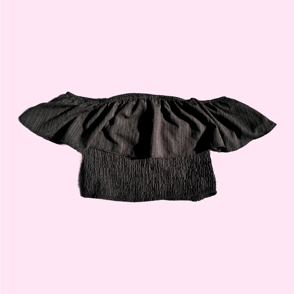 Ruffle short sleeve off the shoulder blouse